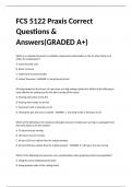 FCS 5122 Praxis Correct Questions & Answers(GRADED A+)