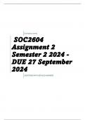 SOC2604 Assignment 2 Semester 2 2024 - DUE 27 September 2024