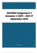 SOC2604 Assignment 2 Semester 2 2024 - DUE 27 September 2024