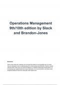 Summary/notes of Operations Management 9th/10th edition by Slack and Brandon-Jones