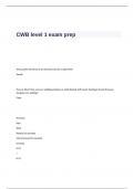 CWB level 1 Exam prep Questions and Answers