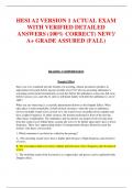 HESI A2 VERSION 1 ACTUAL EXAM  WITH VERIFIED DETAILED  ANSWERS (100% CORRECT) NEW!/  A+ GRADE ASSURED (FALL)