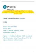 Pearson Edexcel GCSE In History (1HI0) Paper 1: Thematic study and historic  environment (1HI0/11) Option 11: Medicine in Britain, c1250–present and The British  sector of the Western Front, 1914– 18: injuries, treatment and the trenches Mark Scheme  (Res