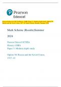 Pearson Edexcel GCSE In History (1HI0) Paper 3: Modern depth study Option 30:  Russia and the Soviet Union, 1917–41 Mark Scheme (Results) Summer 2024