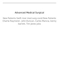 Advanced Medical Surgical   New Patients Swift river med surg covid New Patients Charlie Raymond , John Duncan, Carlos Mancia, kenny barrett, Tim Jones Julia