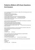 Pediatrics Midterm (ATI) Exam Questions And Answers