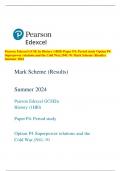 Pearson Edexcel GCSE In History (1HI0) Paper P4: Period study Option P4  Superpower relations and the Cold War,1941–91 Mark Scheme (Results)  Summer 2024