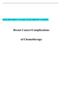 NUR 2065 WEEK 12 CASE STUDY BREAST CANCER.       Breast Cancer/Complications of Chemotherapy    Jan Leisner, 50 years old  Primary Concept Perfusion Interrelated Concepts (In order of emphasis) 1.	Infection 2.	Pain 3.	Fluid and Electrolyte Balance 4.	Ther