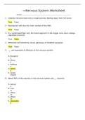 CNS Worksheet