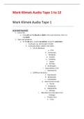 Mark Klimek Audio Tape 1 to 12