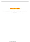 Pediatrics Exam 1 2021/2022 with complete  solution