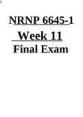 NRNP 6645-1-Psychotherapy Final Exam  Week 11.