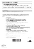 Pearson Edexcel Level 3 GCE Further Mathematics Advanced Subsidiary Further Mathematics options 27: Decision Mathematics 1 (Part of options D, F, H and K)