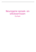 Samenvatting Dysfagie Neurogene Spraak- en Slikstoornissen