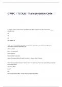 GWTC - TCOLE - Transportation Code Exam Questions and Answers