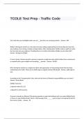 TCOLE Test Prep  Questions and Answers- Traffic Code