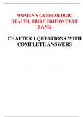 WOMEN’S GYNECOLOGIC HEALTH, THIRD EDITION TEST BANK (CHAPTER 1 ) QUESTIONS WITH COMPLETE ANSWERS