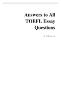 Answers to All TOEFL Essay Questions