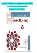 TEST BANK For Rosdahl's Textbook of Basic Nursing, 12th Edition by Caroline Rosdahl Chapters 1 - 103, Complete