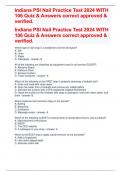 Indiana PSI Nail Practice Test 2024 WITH 106 Quiz & Answers correct approved & verified. 