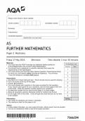 AQA AS FURTHER MATHEMATICS PAPER 2 2024 (7366/2M: Mechanics)