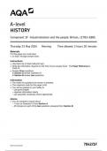 AQA A-level HISTORY Component 1F Industrialisation and the people: Britain, c1783–1885 7042/1F  May 2024