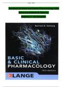 TEST BANK For Basic and Clinical Pharmacology, 14th Edition by Bertram G. Katzung, Verified Chapters 1 - 66, Complete Newest Version