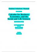 Student Solutions Manual  to accompany  Calculus for Business,  Economics, and the  Social and Life Sciences  Tenth Edition, Brief  Laurence D. Hoffman  Smith Barney  Gerald L. Bradley  Claremon McKenna College  Prepared by  Devilyna Nichols  Purdue Unive