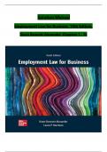 SOLUTION MANUAL For Employment Law for Business, 10th Edition by Dawn Bennett-Alexander, Verified Chapters 1 - 16, Complete