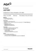 AQA A-level HISTORY Component 2H France in Revolution, 1774–1815 7042/2H June 2024