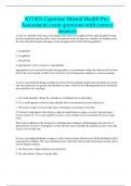 ATI RN Capstone Mental Health Pre-Assessment exam questions with correct answers