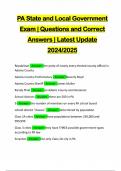 PA State and Local Government Exam | Questions and Correct Answers | Latest Update 2024/2025