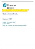 Pearson Edexcel GCSE In Italian (1IN0) Paper 1H: Listening and  understanding in Italian Mark Scheme (Results) Summer 2024