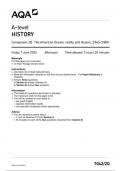 AQA A-level HISTORY Component 2Q The American Dream: reality and illusion, 1945–1980 7042/2Q June 2024