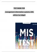 TEST BANK FOR management information systems 10th edition by bidgoli