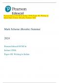 Pearson Edexcel GCSE In Italian (1IN0) Paper 4H: Writing in  Italian Mark Scheme (Results) Summer 2024