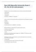 Nurs 620 Maryville University Exam 1 Ch. 8 & 10 Q-s and answers