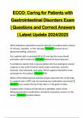 ECCO: Caring for Patients with Gastrointestinal Disorders Exam | Questions and Correct Answers | Latest Update 2024/2025