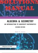 ALGEBRA AND GEOMETRY AN INTRODUCTION TO UNIVERSITY MATHEMATICS 2ND EDITION BY MARK V. LAWSON SOLUTIONS MANUAL