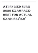 ATI PN MED SURG  2020 EXAMPACKBEST FOR ACTUAL  EXAM REVIEW