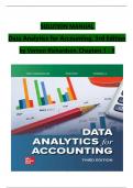 Data Analytics for Accounting, 3rd Edition Solution Manual by Richardson, Terrell & Teeter, All Chapters 1 to 9 Covered,