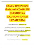 NCCCO tower crane flashcards COMPLETE QUESTIONS & SOLUTIONS(LATEST UPDATE 2024)