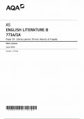 AQA A LEVEL ENGLISH LITERATURE B MARK SCHEME PAPER 1A 2024 (7716/1A: Literary genres: Drama: Aspects of tragedy)