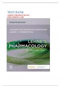 Test Bank for Lehne's Pharmacology for Nursing Care, 12th Edition by Jacqueline Burchum, Laura Rosenthal|9780443107108| LATEST