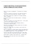 CHEM 1100 FINAL EXAM QUESTIONS WITH COMPLETE SOLUTIONS