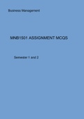 MNB1501 ASSIGNMENT MCQS Semester 1 and 2