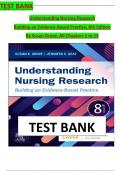 TEST BANK For Understanding Nursing Research 8th Edition By Susan Grove, ISBN: 9780323826419, All 14 Chapters Covered, Verified Latest Edition