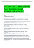 NU 641 GOUT Medications Test Questions and Answers Graded A+