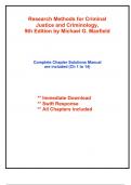 Solutions for Research Methods for Criminal Justice and Criminology, 9th Edition by Maxfield (All Chapters included)