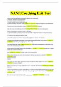 NANP/Coaching Exit Test